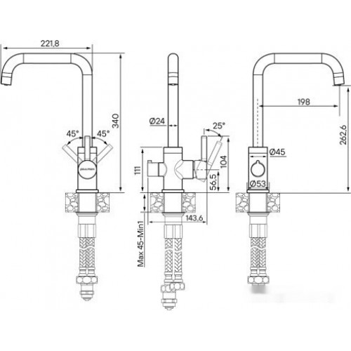 Смеситель Paulmark Logas Lo213021-401TB (антрацит)