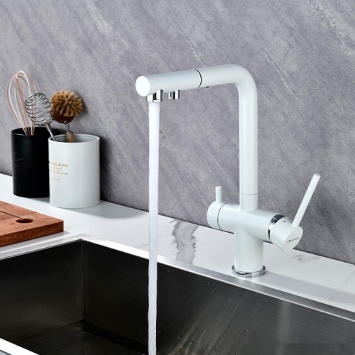 Смеситель Paulmark Serpentine SE213222-431 (белый матовый)