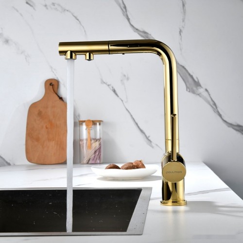 Смеситель Paulmark Serpentine SE213222-G (золото)