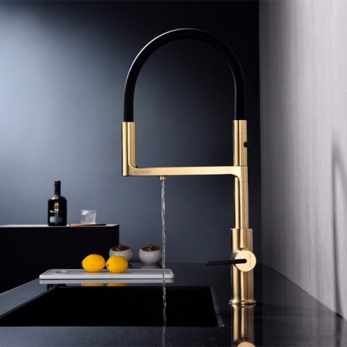 Смеситель Paulmark Tornado TO213402-SBG (светло брашированное золото)