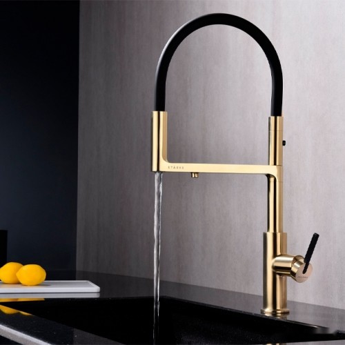 Смеситель Paulmark Tornado TO213402-SBG (светло брашированное золото)