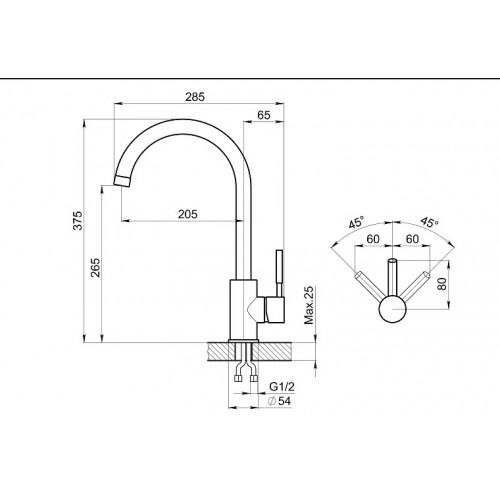 Смеситель Granula ST-4031 (алюминиум)