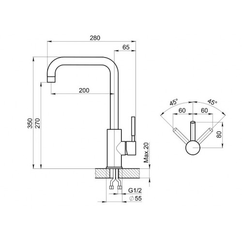 Смеситель Granula ST-4033 (пирит)