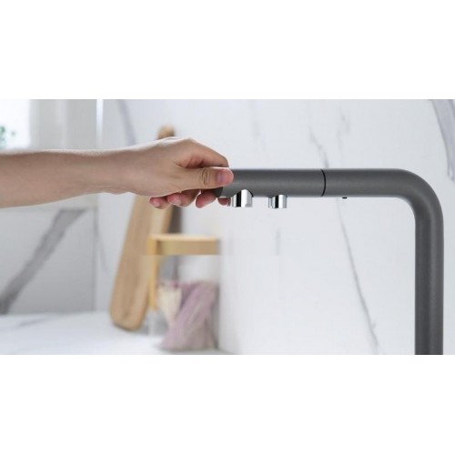 Смеситель Paulmark Serpentine SE213222-GRM (серый/серый металлик)