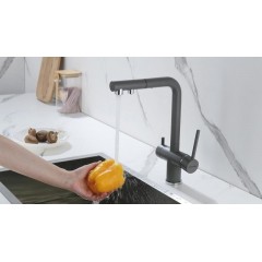 Смеситель Paulmark Serpentine SE213222-GRM (серый/серый металлик)