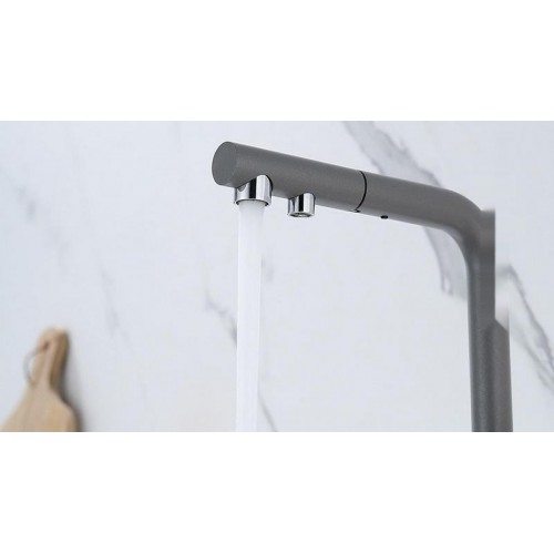 Смеситель Paulmark Serpentine SE213222-GRM (серый/серый металлик)