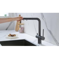 Смеситель Paulmark Serpentine SE213222-GRM (серый/серый металлик)