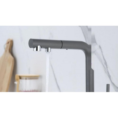 Смеситель Paulmark Serpentine SE213222-GRM (серый/серый металлик)