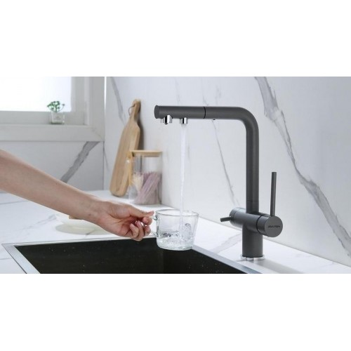 Смеситель Paulmark Serpentine SE213222-GRM (серый/серый металлик)