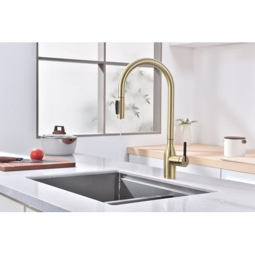 Смеситель Paulmark Iniversal Un213880-SBG (золото/светлое брашированное золото)