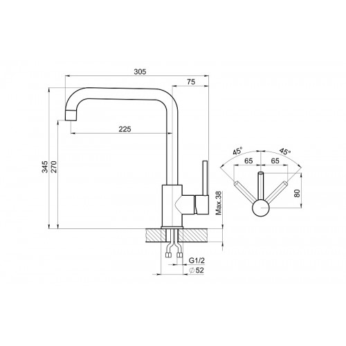 Смеситель Granula GR-7110 (сталь сатин)
