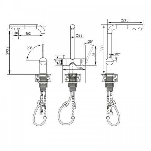 Смеситель Paulmark Serpentine Se213222-BG (золото/брашированное золото)