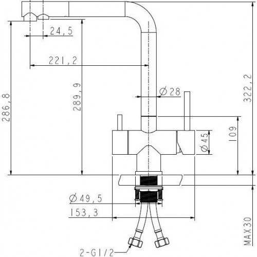 Смеситель ARFEKA Geminia (золотой PVD)