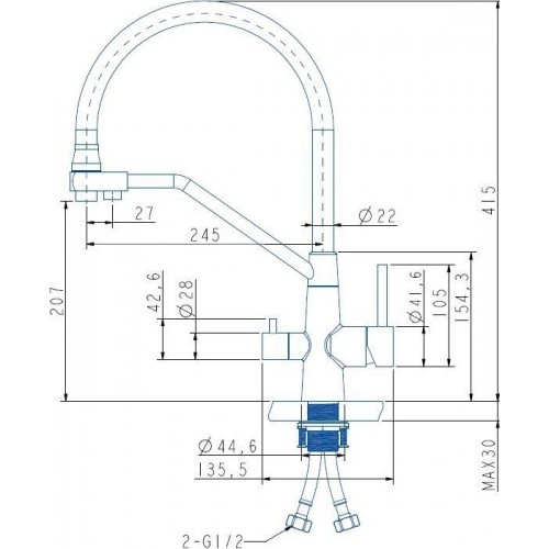 Смеситель ARFEKA Japeto (золотой PVD)