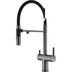 Смеситель Paulmark Gravity Gr213888-GM (черный/вороненая сталь)