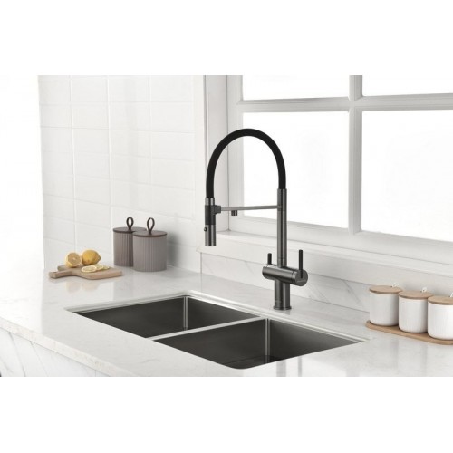 Смеситель Paulmark Gravity Gr213888-GM (черный/вороненая сталь)