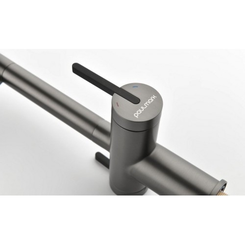 Смеситель Paulmark Gravity Gr213888-GM (черный/вороненая сталь)