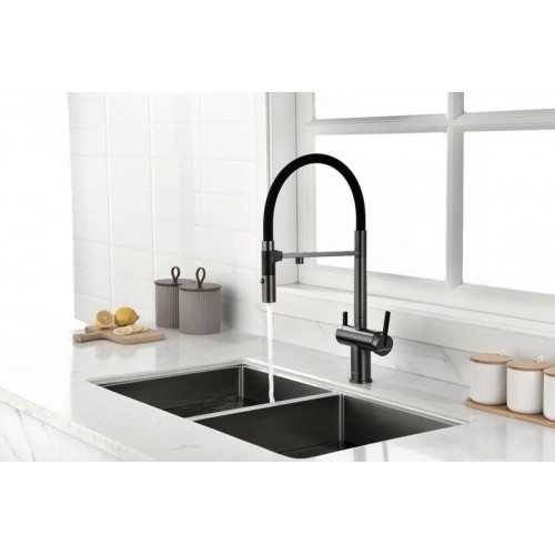 Смеситель Paulmark Gravity Gr213888-GM (черный/вороненая сталь)