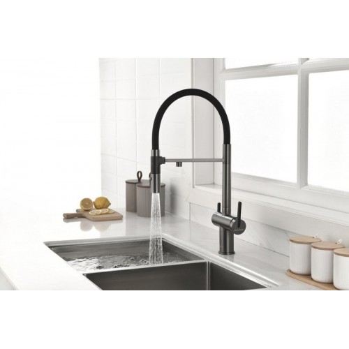 Смеситель Paulmark Gravity Gr213888-GM (черный/вороненая сталь)