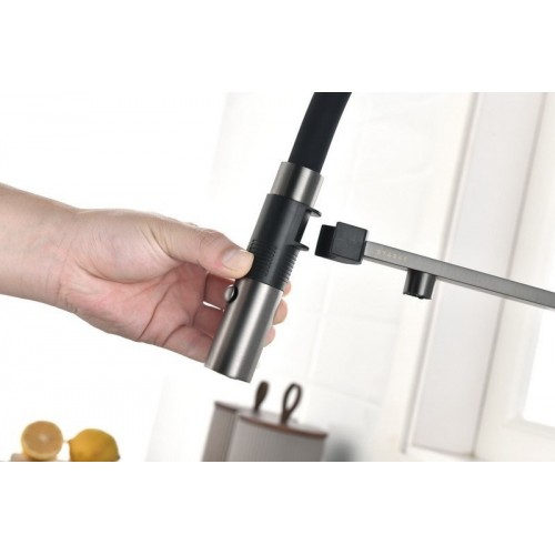 Смеситель Paulmark Gravity Gr213888-GM (черный/вороненая сталь)