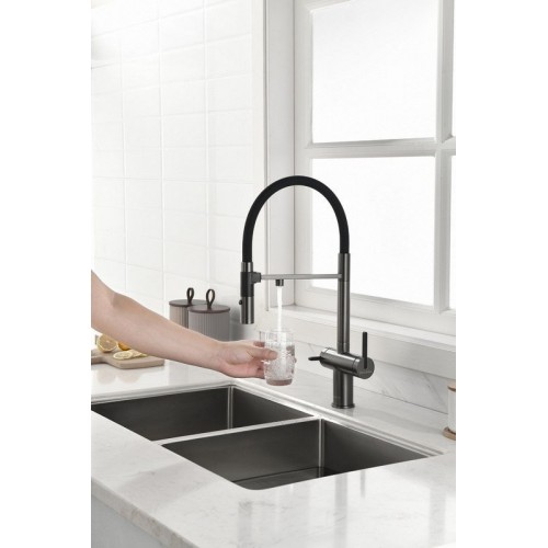 Смеситель Paulmark Gravity Gr213888-GM (черный/вороненая сталь)