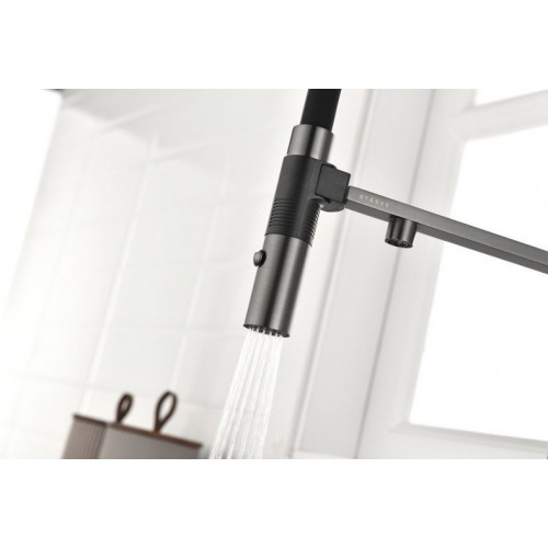 Смеситель Paulmark Gravity Gr213888-GM (черный/вороненая сталь)