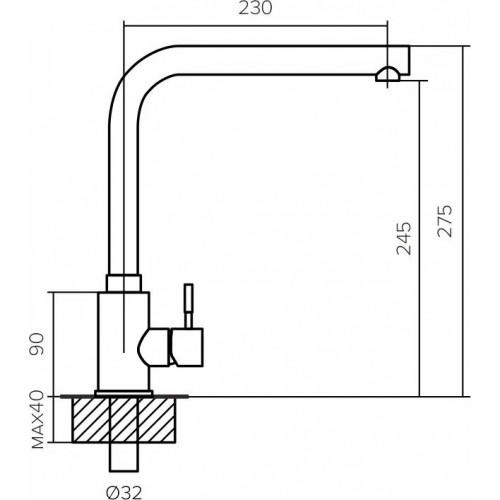 Смеситель Polygran Спика (черный 16)