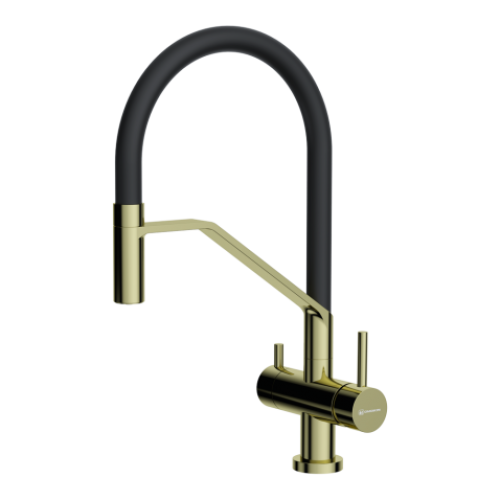 Смеситель Omoikiri Akeno-LG (светлое золото/черный)