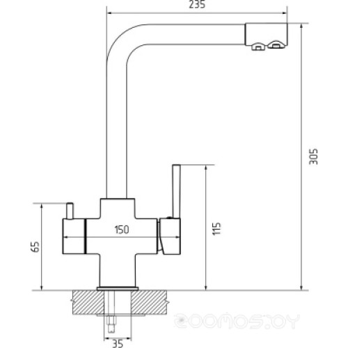 Смеситель GranFest QUARZ GF-Z-5423 черный