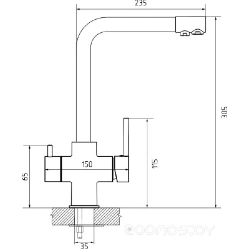 Смеситель GranFest QUARZ GF-Z-5423 черный