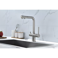 Смеситель Paulmark Serpentine Se213222-BS брашированная сталь