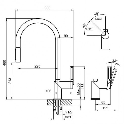 Смеситель Granula 8172 черный