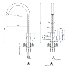 Смеситель GranFest Quarz GF-Z5420 PVD графит