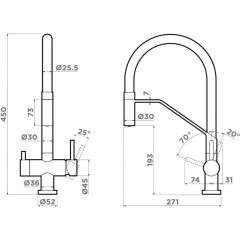 Смеситель Omoikiri Akeno-GM (вороненая сталь)