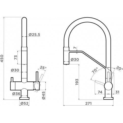 Смеситель Omoikiri Akeno-GM (вороненая сталь)