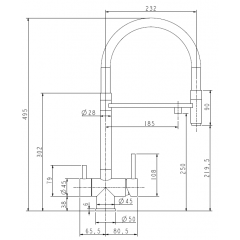 Смеситель Zorg Asgard Premium Pvd Gunblack Red hose
