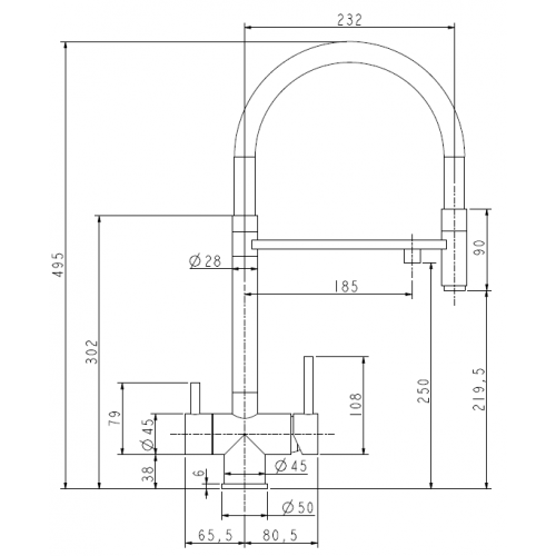 Смеситель Zorg Asgard Premium Gunblack Red hose