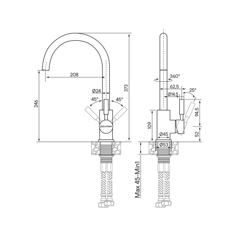 Смеситель Paulmark Holstein Ho212063-BE