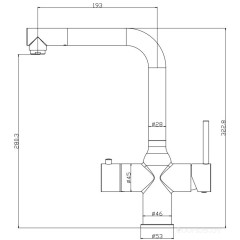 Смеситель Artisan 4 в 1 AQUAHOT MODENA LG (AH-1163L-LG)