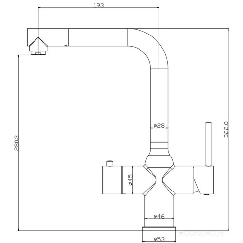 Смеситель Artisan 4 в 1 AQUAHOT MODENA LG (AH-1163L-LG)