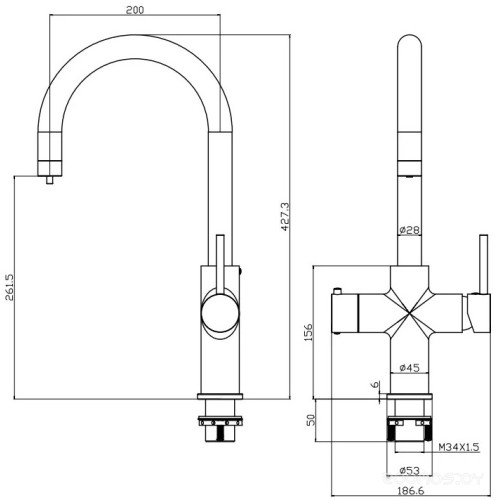 Смеситель Artisan 5 в 1 AQUAHOT MONTBLANC BN (AH-1165С-BN)
