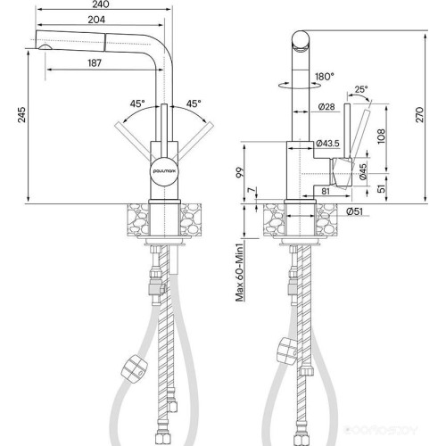 Смеситель Paulmark Ka214311-BS