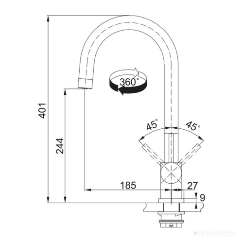 Смеситель Franke EOS Clear Water, PVD Черный (120.0745.586)