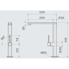 Смеситель Falmec Pure Steel Flat