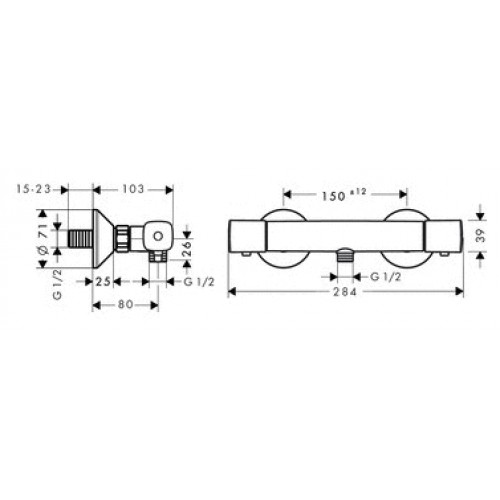 Смеситель Hansgrohe Ecostat Universal 13122000