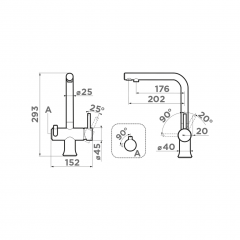 Смеситель Omoikiri Hotaru-GM-WH вороненая сталь/белый