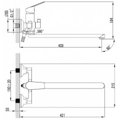 Смеситель Milardo Nelson NELSBLCM10