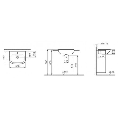 Умывальник Vitra S20 5502B003-0001
