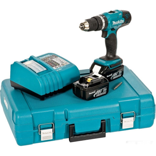 Ударная дрель-шуруповерт Makita DHP453RFE (с 2-мя АКБ, кейс)