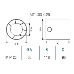 Вытяжной вентилятор CATA MT-125